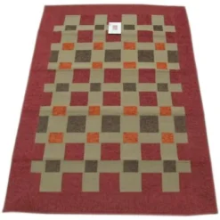 TAPPETO MODERNO IN CINIGLIA TWINS ISLAND 100 X 140 Cm ART. QUADRETTI CARPET RED -Articoli Per La Casa 20120211162645 img 0046