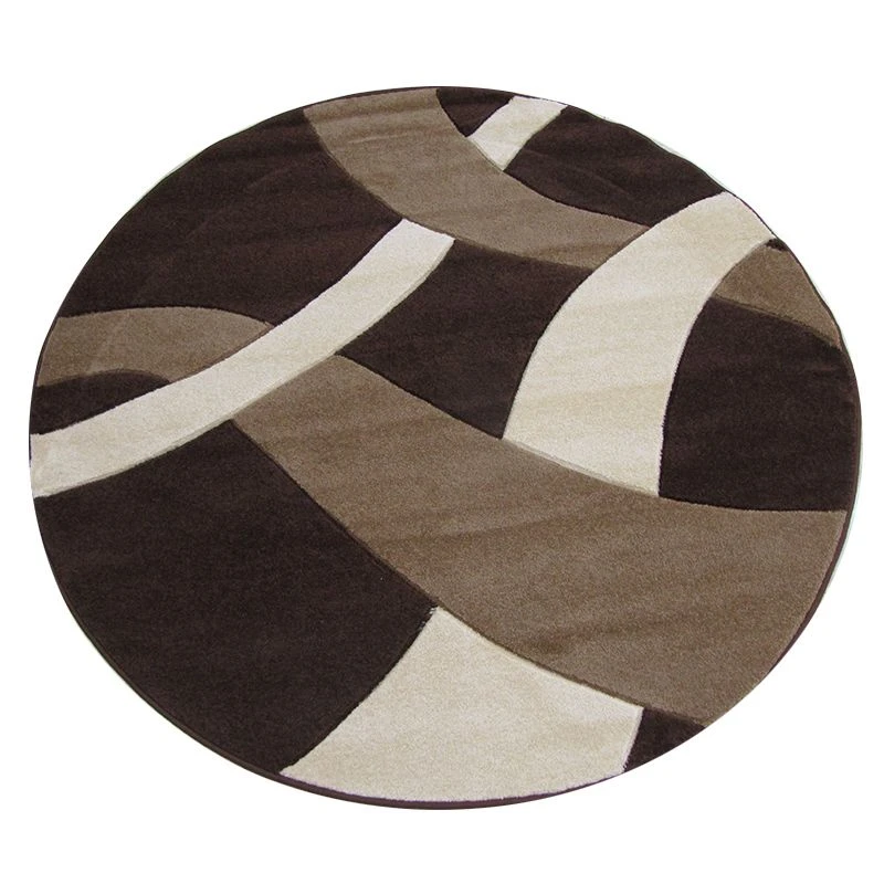 Tappeto Moderno Rotondo 160x160 Cm. Mod. Twist Carvino Marrone/Beige H728 1 Tappeto Moderno Rotondo 160x160 Cm. Mod. Twist Carvino Marrone/Beige H728