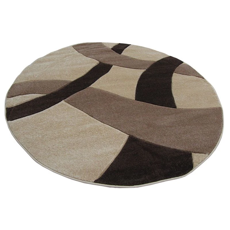 Tappeto Moderno Rotondo 160x160 Cm. Mod. Twist Carvino Beige/Marrone H729 2 Tappeto Moderno Rotondo 160x160 Cm. Mod. Twist Carvino Beige/Marrone H729 - immagine 2