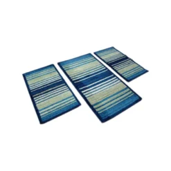 3 TAPPETI PARURE Scendiletto Modello WELLNESS Colore 8404 LIGHT BLUE DIS.2668