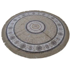 Tappeto Arredo Classico Zrabi Rotondo Effetto Seta 160x160 Color Dorato H732