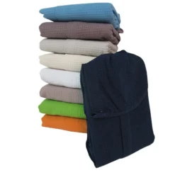 Accappatoio Unisex Nido D'ape 100% Cotone Con Cappuccio H830