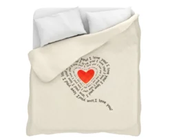 Trapuntino Leggero Con Stampa Digitale CUORE Per Letto Matrimoniale H912