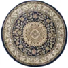 Tappeto Classico Rotondo Art. Obama 160x160 Cm Navy Blu M392