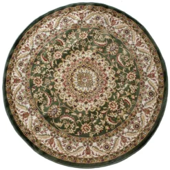 Tappeto Classico Rotondo Art. Obama 160x160 Cm Verde M393