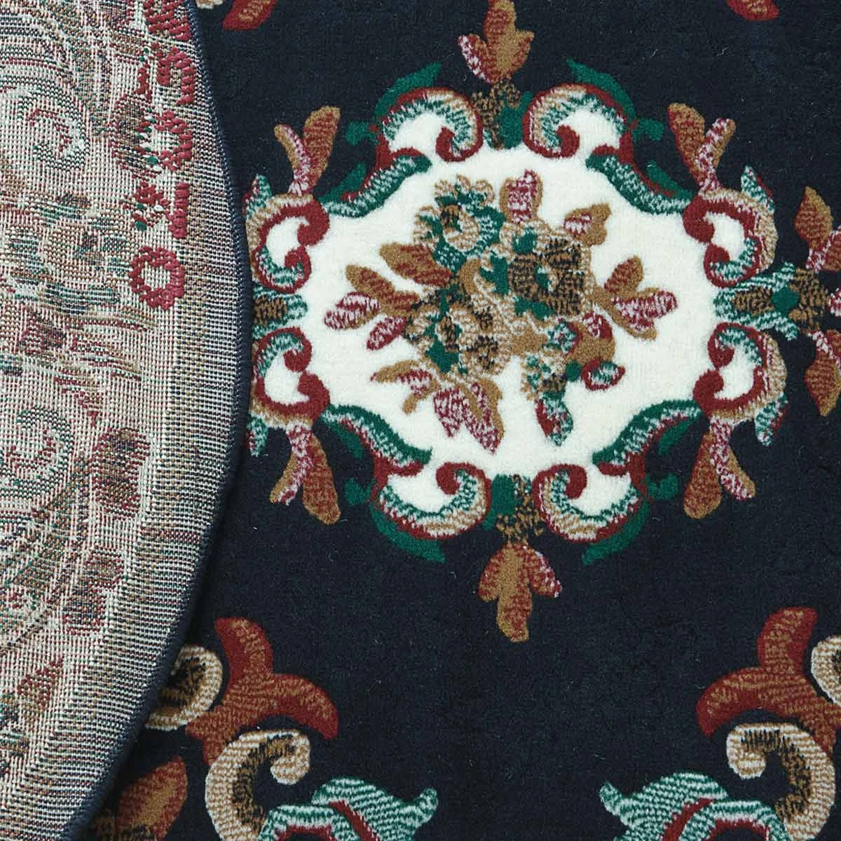 Tappeto Chinese Garden Rotondo 120x120 Cm. Colore Blue Navy Dis. 2038 H740 2 Tappeto Chinese Garden Rotondo 120x120 Cm. Colore Blue Navy Dis. 2038 H740 - immagine 2