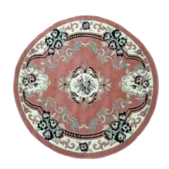 Tappeto Chinese Garden Rotondo 160x160 Cm. Color Rosa Dis. 2038 M399