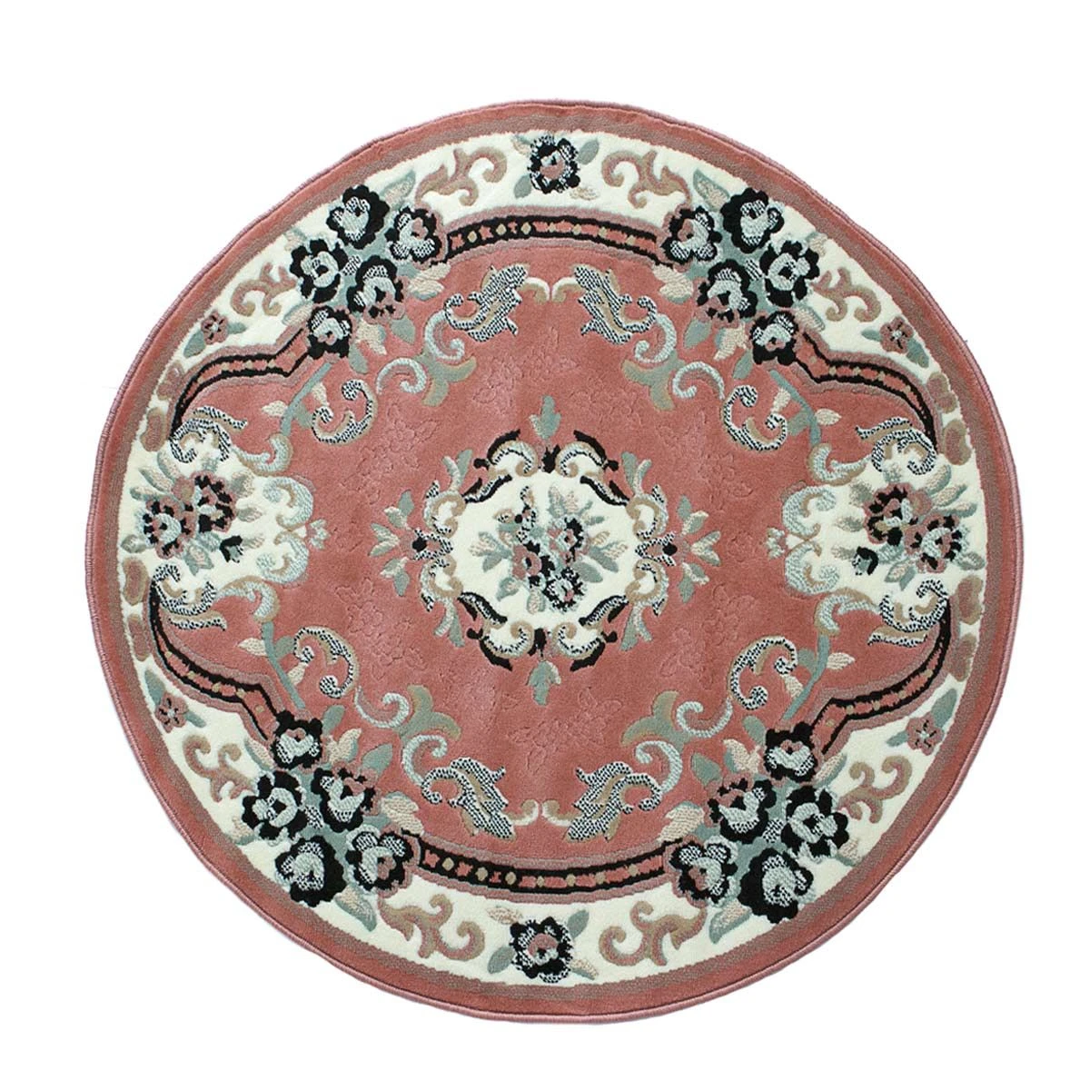 Tappeto Chinese Garden Rotondo 160x160 Cm. Color Rosa Dis. 2038 M399 1 Tappeto Chinese Garden Rotondo 160x160 Cm. Color Rosa Dis. 2038 M399