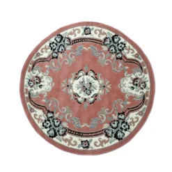 Tappeto Chinese Garden Rotondo 120x120 Cm. Color Rosa Dis. 2038 M396