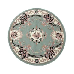 Tappeto Chinese Garden Rotondo 120x120 Cm. Color Verde Chiaro Dis. 2038 M395