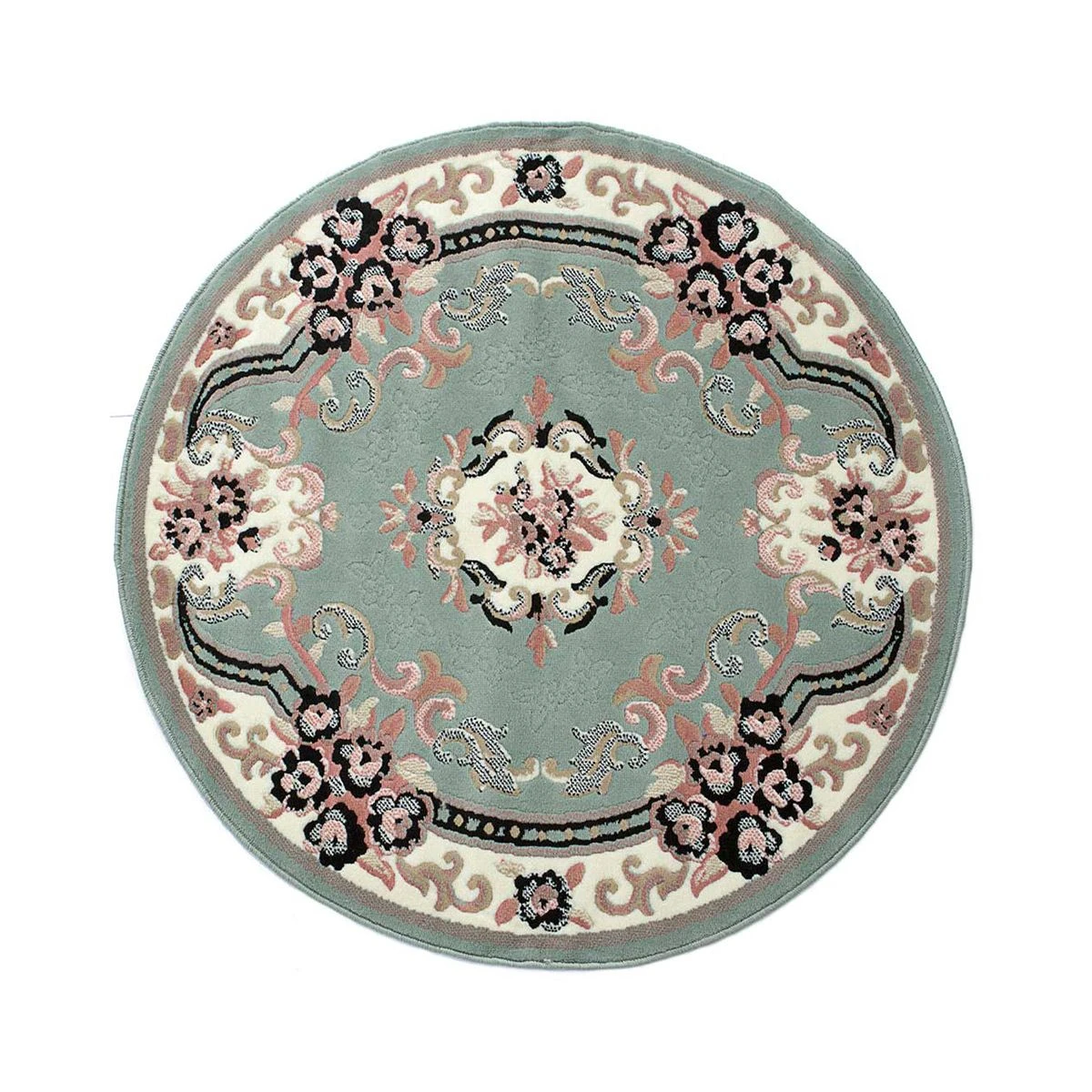 Tappeto Chinese Garden Rotondo 120x120 Cm. Color Verde Chiaro Dis. 2038 M395 1 Tappeto Chinese Garden Rotondo 120x120 Cm. Color Verde Chiaro Dis. 2038 M395