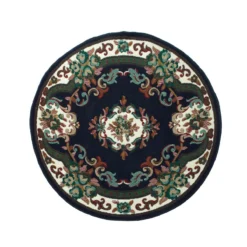 Tappeto Chinese Garden Rotondo 120x120 Cm. Colore Blue Navy Dis. 2038 H740