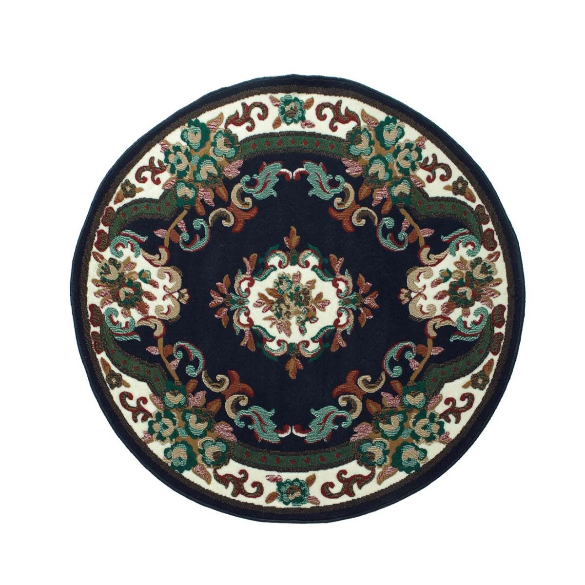 Tappeto Chinese Garden Rotondo 120x120 Cm. Colore Blue Navy Dis. 2038 H740 1 Tappeto Chinese Garden Rotondo 120x120 Cm. Colore Blue Navy Dis. 2038 H740