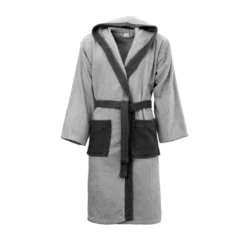 Accappatoio Adulto Bicolor Di Morbidissimi In Spugna 400 Gr/mq Y780 -Articoli Per La Casa accappatoio adulto bicolor morbidissimi grigio nero 6