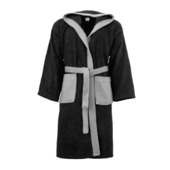 Accappatoio Adulto Bicolor Di Morbidissimi In Spugna 400 Gr/mq Y780 -Articoli Per La Casa accappatoio adulto bicolor morbidissimi nero perla 6