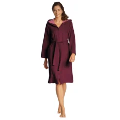 Accappatoio Con Cerniera Palermo Di Vossen Donna In Spugna R502 -Articoli Per La Casa accappatoio con cerniera palermo vossen donna in spugna effetto velluto burgundy 4