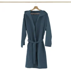 Accappatoio Adulto Microfibra Con Cappuccio + Borsa Uomo Donna, Colori Vari V851 -Articoli Per La Casa accappatoio microfibra unisex adulto con cappuccio e borsa blu 4