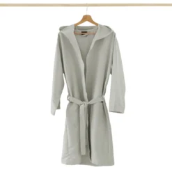 Accappatoio Adulto Microfibra Con Cappuccio + Borsa Uomo Donna, Colori Vari V851 -Articoli Per La Casa accappatoio microfibra unisex adulto con cappuccio e borsa grigio 5