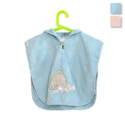 Accappatoio Poncho Orsetto Love Bambino In Spugna Taglia Unica Z357