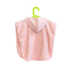 Accappatoio Poncho Orsetto Love Bambino In Spugna Taglia Unica Z357 -Articoli Per La Casa accappatoio poncho orsetto love bambino in spugna rosa retro 1