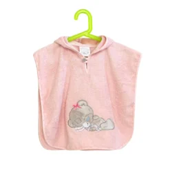 Accappatoio Poncho Orsetto Love Bambino In Spugna Taglia Unica Z357 -Articoli Per La Casa accappatoio poncho orsetto love bambino in spugna rosa 1