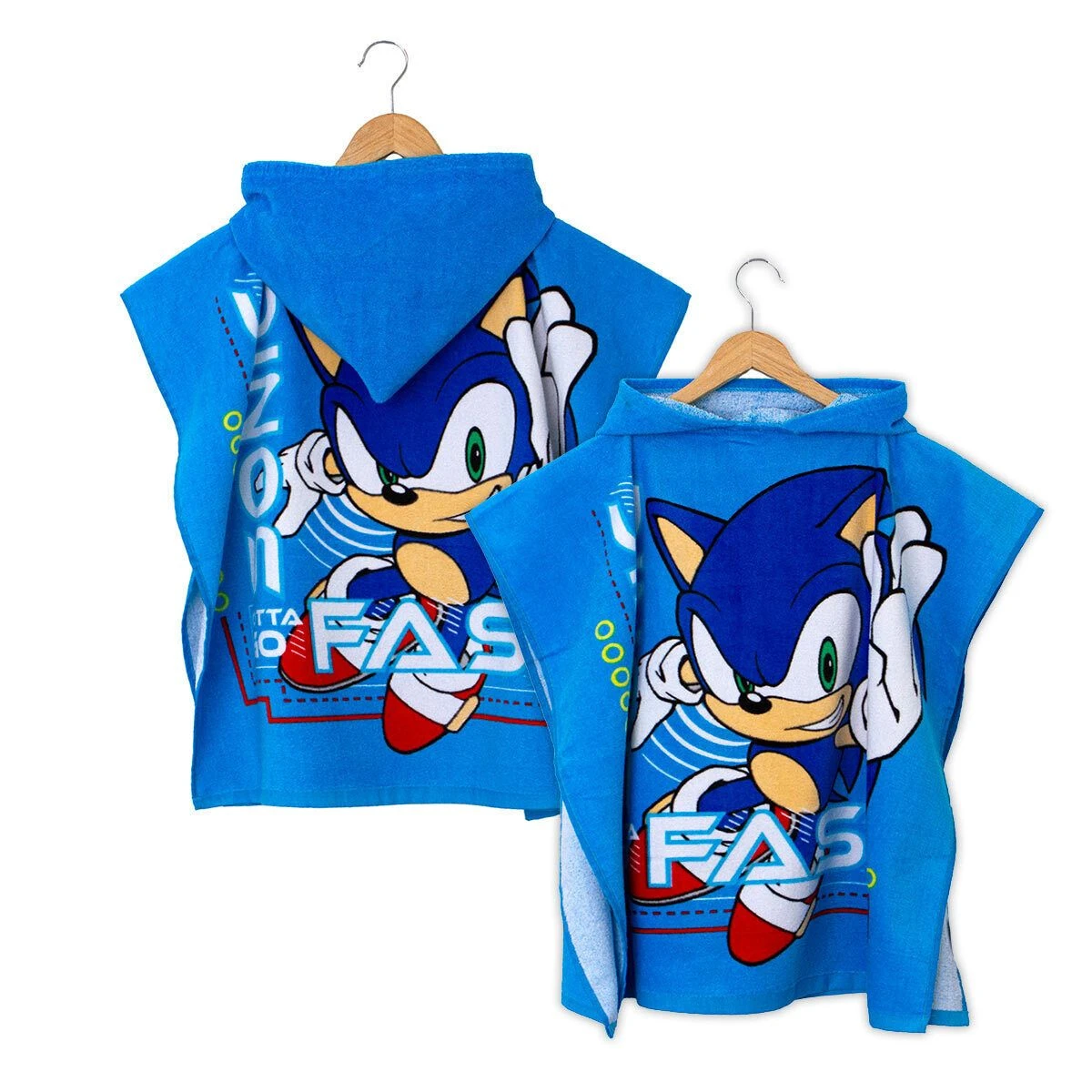 Accappatoio Poncho Sonic The Hedgehog In Spugna Taglia Unica J685 1 Accappatoio Poncho Sonic The Hedgehog In Spugna Taglia Unica J685