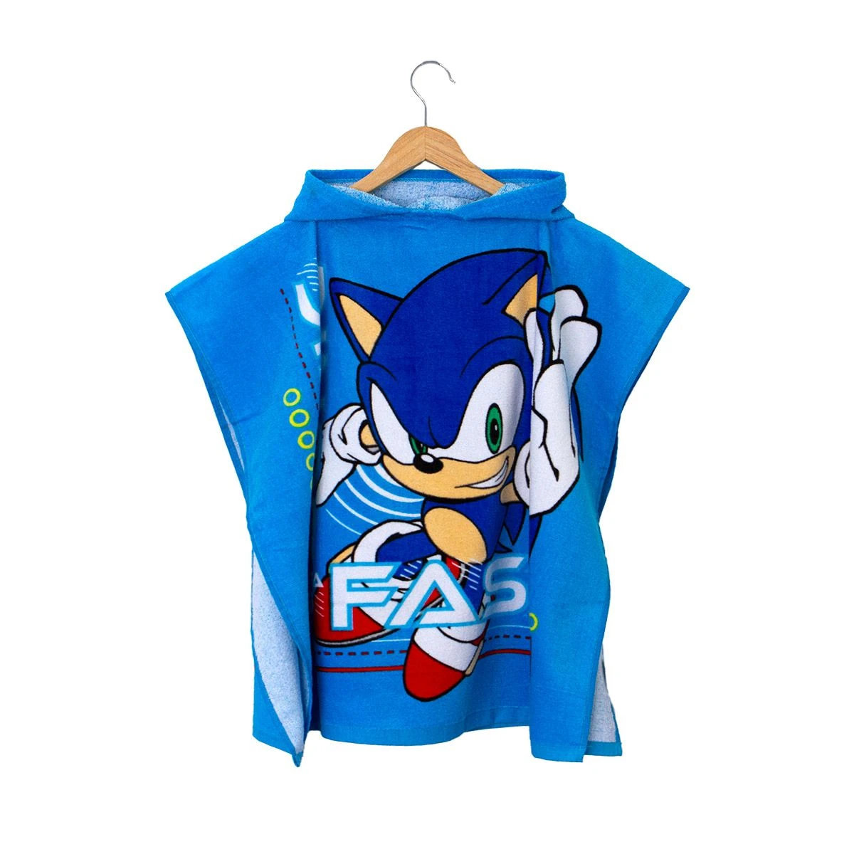 Accappatoio Poncho Sonic The Hedgehog In Spugna Taglia Unica J685 2 Accappatoio Poncho Sonic The Hedgehog In Spugna Taglia Unica J685 - immagine 2
