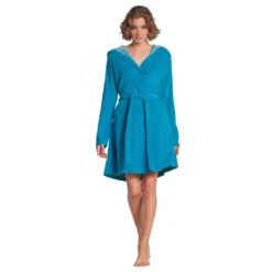 Accappatoio Con Cappuccio Jana Di Vossen Donna In Spugna R503 -Articoli Per La Casa accappatoio con cappuccio jana vossen donna in spugna turquoise