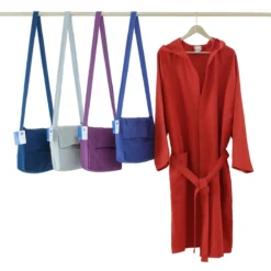 Accappatoio In Microfibra Bassetti Time Con Cappuccio Tinta Unita N181