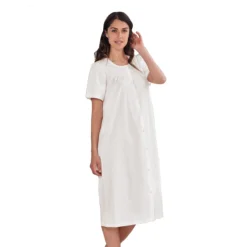 Camicia Clinica Aperta Estiva Linclalor 71363 - Fino Alla Tg 60 W940 -Articoli Per La Casa camicia da notte clinica linclalor mezza manica 71363 aperta jersey panna 10
