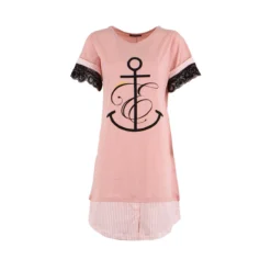 Camicia Da Notte Estiva Singolare In Cotone P1310 Y688 5 Camicia Da Notte Estiva Singolare In Cotone P1310 Y688 -Articoli Per La Casa camicia da notte donna in cotone singolare p1310 rosa antico 3