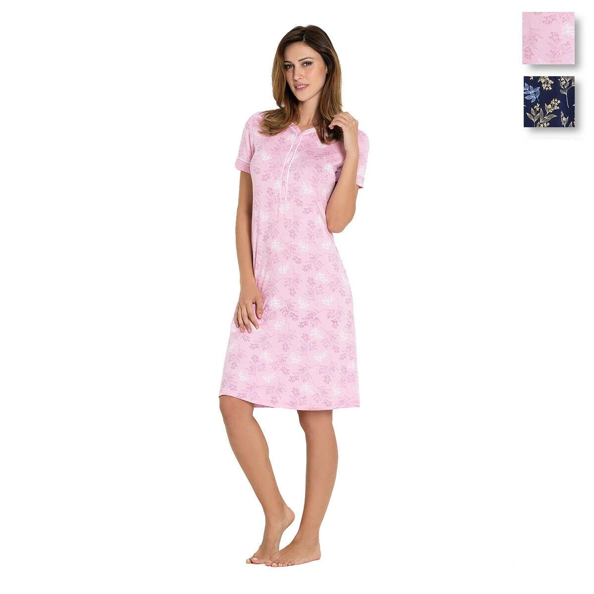 Camicia Da Notte Estiva Floreale Linclalor Viscosa 02301 - Fino Alla Tg 58 V964 1 Camicia Da Notte Estiva Floreale Linclalor Viscosa 02301 - Fino Alla Tg 58 V964