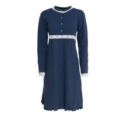 Camicia Da Notte Gianna Di Toscana Lingerie In Cotone Z351 -Articoli Per La Casa camicia da notte maniche lunghe in cotone gianna toscana lingerie blu 5
