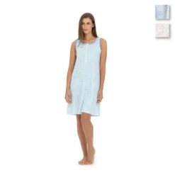 Camicia Da Notte Donna Linclalor In Cotone 74113 - Fino Alla Tg 60 Y458