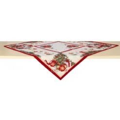 Centrotavola Natalizio Christmas Carol In Gobelin 100x100 Cm K901