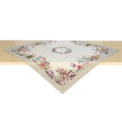 Centrotavola Quadrato Pasquale Coniglietto In Gobelin 100x100 Cm J267