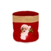 Cestino Portapane Natalizio Oswald Santa Claus In Puro Cotone X100