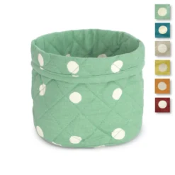 Cestino Portapane Pop Pois In Puro Cotone V941