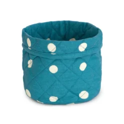 Cestino Portapane Pop Pois In Puro Cotone V941 9 Cestino Portapane Pop Pois In Puro Cotone V941 -Articoli Per La Casa cestino portapane pop pois in puro cotone blu petrolio 1