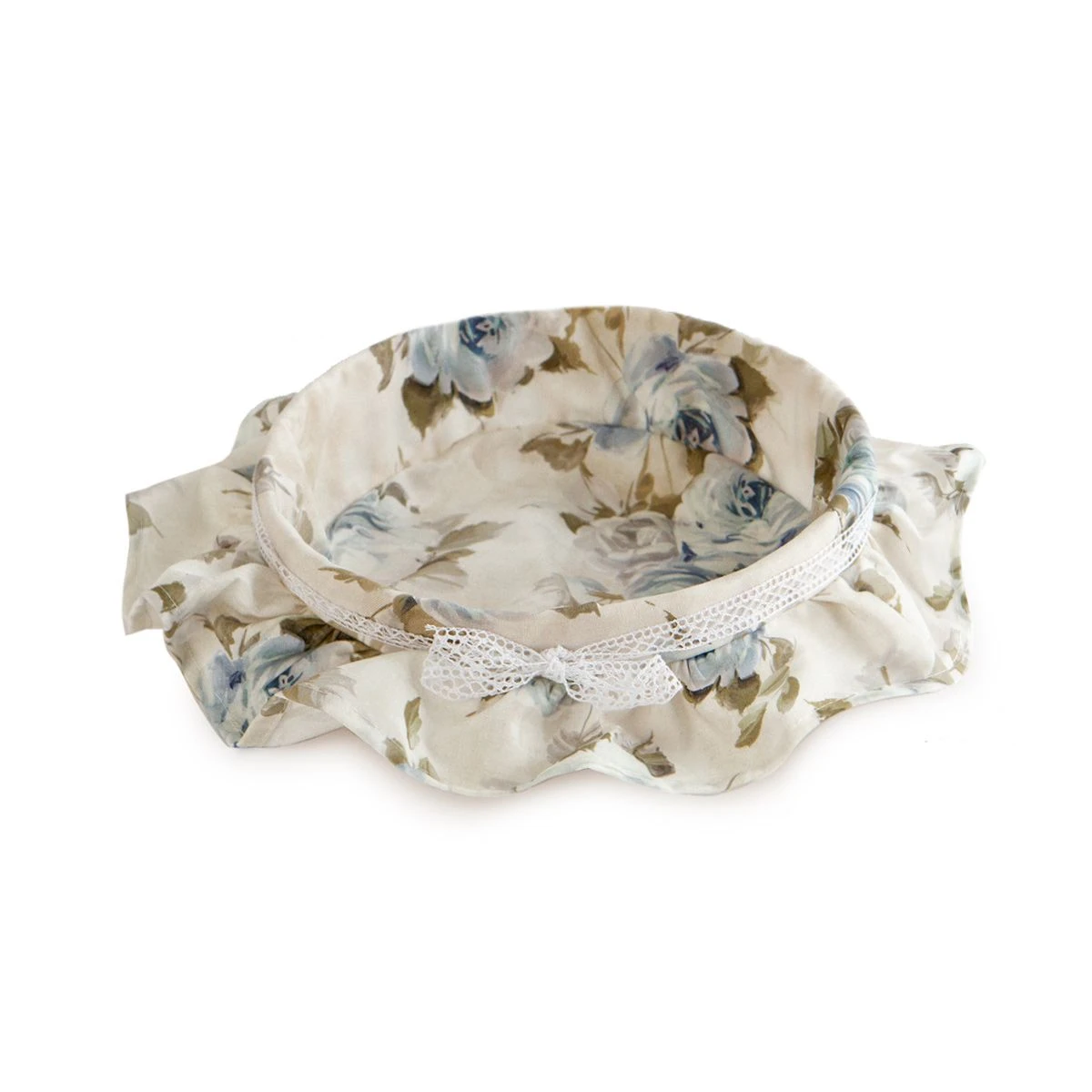 Cestino Portapane Rose In Cotone Con Pizzo Y805 4 Cestino Portapane Rose In Cotone Con Pizzo Y805 - immagine 4