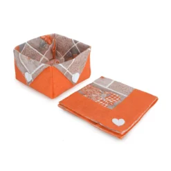 Cestino Portapane + Tovagliolo Shabby Di Morbidissimi T967 -Articoli Per La Casa cestino portapane con tovagliolo shabby di morbidissimi arancione