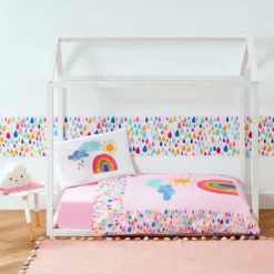 Completo Copripiumino Baleno Di Bassetti Per Lettino Baby K685 -Articoli Per La Casa completo copripiumino baleno di bassetti per lettino baby rosa 1