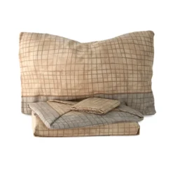 Completo Lenzuola In Flanella Chequered - Dimensioni Varie W390 -Articoli Per La Casa completo lenzuola chequered in flanella tortora 3