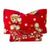 Completo Lenzuola In Flanella Natalizio Christmas Bear Matrimoniale W432