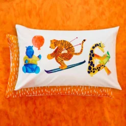 Completo Lenzuola Copriletto Zoo Circus Di Bassetti - Dimensioni Varie K659 -Articoli Per La Casa completo lenzuola copriletto zoo circus di bassetti 3 2