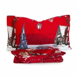 Completo Lenzuola Flanella Natalizio Rennes Matrimoniale Due Piazze Z659