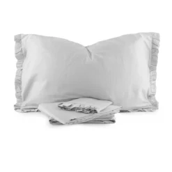 Completo Lenzuola C/rouches Ginevra Maestri Cotonieri In Raso Matrimoniale Y768 -Articoli Per La Casa completo lenzuola ginevra maestri cotonieri perla 3