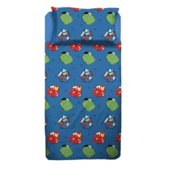 Completo Lenzuola In Flanella Avengers Marvel Per Letto Singolo J970