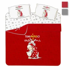 Completo Lenzuola Vicini Di Happy People In Percalle - Dimensioni Varie W617