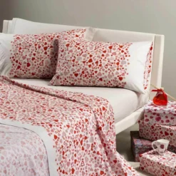 Completo Lenzuola Millecuori Di Caleffi Digitale Matrimoniale J331